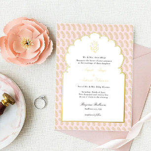 Invitation En Aluminium Ganesh élégant Mariage indien Rose et Or