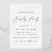 Invitation En Aluminium Garçons 1er anniversaire fête photo et frontière o (Verso)