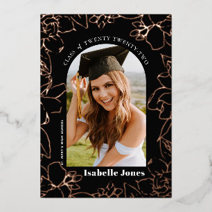 Invitation En Aluminium Gardenia Black Floral Arch Photo Graduation