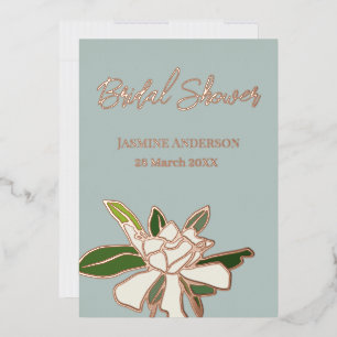 Invitation En Aluminium Gardenia Florale Blanche Simple Fête des mariées J