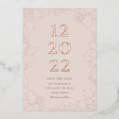 Invitation En Aluminium Gardnia Floral Dusty Rose Enregistrer la date (Recto)