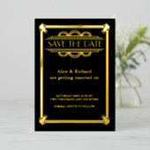 Invitation En Aluminium GATSBY ART DECO mariage ENREGISTRER LA DATE (Debout devant)