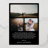 Invitation En Aluminium Genevieve Black Photo Mariage moderne (Verso)