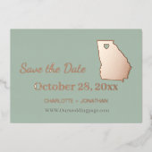 Invitation En Aluminium Géorgie Mariage Enregistrer La Date Rose Or (Recto)