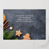 Invitation En Aluminium Gingerbread Cookie & Orange Christmas Party (Verso)