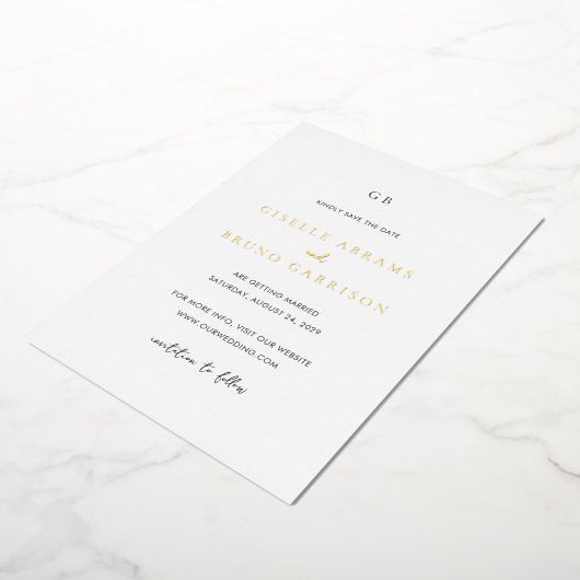 Invitation En Aluminium Giselle Monogram Mariage élégant Enregistrer la da (Rotation)