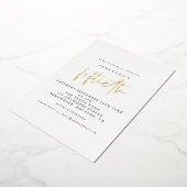 Invitation En Aluminium Glam 50th Anniversaire Script White Real (Rotation)