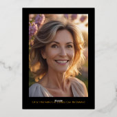 Invitation En Aluminium Glam 50th Black Gold Birthday Photo Bold Luxe (Verso)