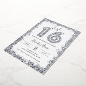 Invitation En Aluminium Glam Anniversaire Soirée Parties scintillant argen (Rotation)