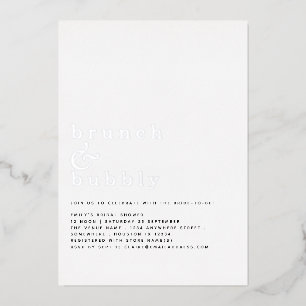 Invitation En Aluminium Glam Brunch Bubbly  Enterrement de vie de jeune fi