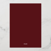 Invitation En Aluminium Glam Burgundy Rose Floral (Verso)