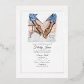 Invitation En Aluminium Glam Chic Fête des mariées de mode (Recto)