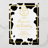 Invitation En Aluminium Glam Cow Imprimer Mariage frontalier moderne Photo (Recto)