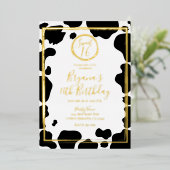 Invitation En Aluminium Glam Cow Imprimer Mariage frontalier moderne Photo (Debout devant)