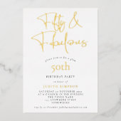 Invitation En Aluminium Glam FIfty Fabulous Script Real (Recto)