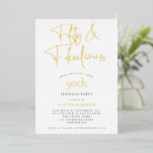 Invitation En Aluminium Glam FIfty Fabulous Script Real (Debout devant)