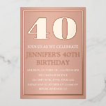 Invitation En Aluminium Glam moderne 40th Birthday Rose Gold Foil QR Code<br><div class="desc">Moderne,  QR Code,  feuille d'or rose,  élégantes invitations à 40e anniversaire. Quarante glam,  des invitations d'anniversaire élégantes. Vous pouvez le personnaliser avec vos propres détails.</div>