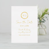 Invitation En Aluminium Glam moderne minimal or Enregistrer la date Photo  (Debout devant)