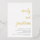 Invitation En Aluminium Glam Script Names QR Code Mariage Luxe Real (Recto)