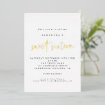 Invitation En Aluminium Glam Sweet sixteen Anniversaire Script Real<br><div class="desc">Glam Sweet sixteen Anniversaire Script. Un vrai papier d'aluminium ajoute une touche impressionnante à vos invitations du 16ème parti avec du Sweet sixteen en or,  en or rose ou en argent et dans un ensemble élégant. Personnalisez facilement le reste du texte à vous.</div>