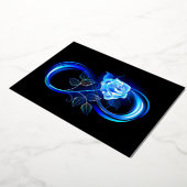 Invitation En Aluminium Glowing infinity with blue rose (Rotation)