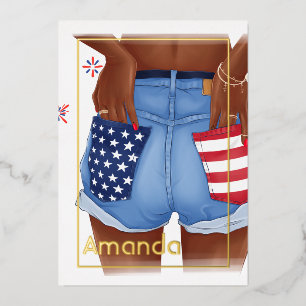 Invitation En Aluminium Gold American Birthday Party