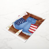 Invitation En Aluminium Gold American Birthday Party (Rotation)