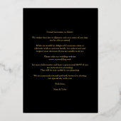 Invitation En Aluminium Gold Black Fancy Collage 3 Photos Couple Mariage (Verso)