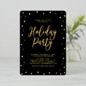 Invitation En Aluminium Gold & Black Modern Christmas (Debout devant)