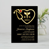 Invitation En Aluminium Gold Black Modern Nursing School Graduation Party (Debout devant)