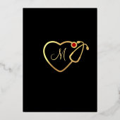 Invitation En Aluminium Gold Black Modern Nursing School Graduation Party (Verso)