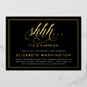 Invitation En Aluminium Gold & Black Surprise Anniversaire (Recto)