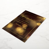 Invitation En Aluminium Gold Bokeh fête d'anniversaire (Rotation)