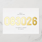 Invitation En Aluminium Gold Bold Big Date Simple Photo Enregistrer La Dat (Recto)