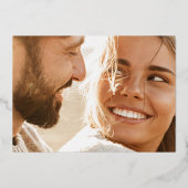 Invitation En Aluminium Gold Bold Big Date Simple Photo Enregistrer La Dat (Verso)