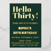 Invitation En Aluminium Gold Bold Typographie moderne 30e fête d'anniversa (Recto)