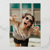 Invitation En Aluminium Gold Bold Typographie moderne 30e fête d'anniversa (Verso)