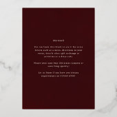 Invitation En Aluminium Gold Burgundy Cosy Hot Cocoa (Verso)