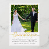 Invitation En Aluminium Gold Confetti à la main Lettres Mariage Merci (Recto)