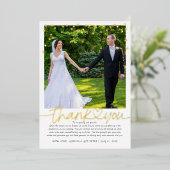 Invitation En Aluminium Gold Confetti à la main Lettres Mariage Merci (Debout devant)