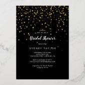 Invitation En Aluminium Gold Confetti|Black Fête des mariées Gold (Recto)