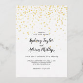 Invitation En Aluminium Gold Confetti Décontracté Mariage Gold (Recto)