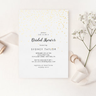 Invitation En Aluminium Gold Confetti Fête des mariées Gold