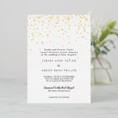 Invitation En Aluminium Gold Confetti Mariage traditionnel Or (Debout devant)