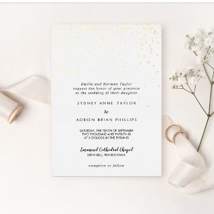 Invitation En Aluminium Gold Confetti Mariage traditionnel Or