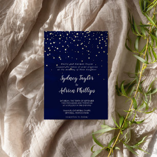 Invitation En Aluminium Gold Confetti Marine Formel Mariage Gold