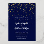 Invitation En Aluminium Gold Confetti|Marine Formel Mariage Gold (Recto)
