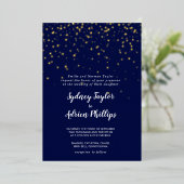 Invitation En Aluminium Gold Confetti|Marine Formel Mariage Gold (Debout devant)