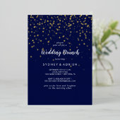 Invitation En Aluminium Gold Confetti|Marine Mariage Brunch Gold (Debout devant)