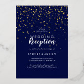 Invitation En Aluminium Gold Confetti|Marine Wedding Réception Only Gold (Recto)
